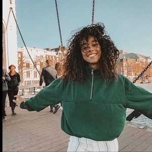 {brandy melville} hunter green half zip